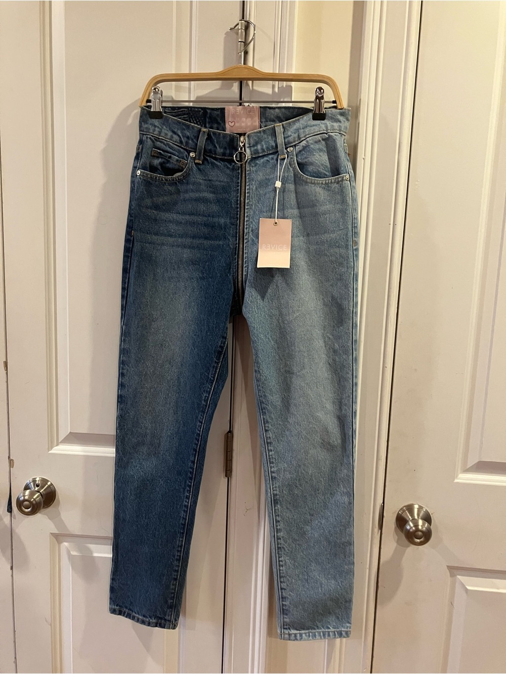 High-Rise Two-Tone Blue Women's Jeans